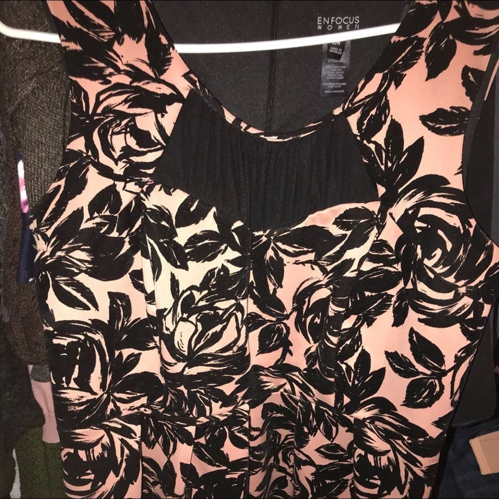 Light Pink dress with black velvet flowers